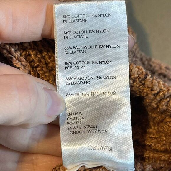 Free People On Your Side Pullover Sweater Small Cable Knit Brown Boxy Cropped - Picture 15 of 16